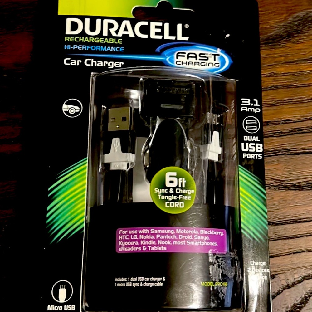 Duracell Rechargeable Hi-Performance Car Charger
